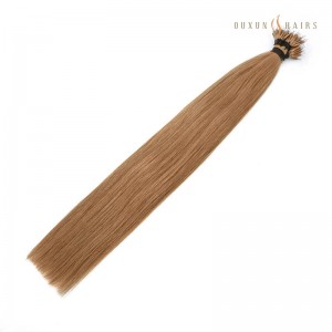 #27 Bronzed Blonde Brazilian Coloured Flex Tip Nano Ring Hair Extensions 28inch Long Hair Full Head Double Drawn Remy Human Hair- 100 Strands-Human Hair for Weaving Wholesale