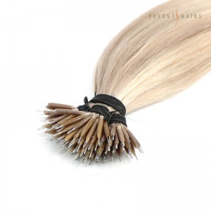 Thick Micro Loop Ring Bead Human Remy Hair 20 inch Double Drawn Nano Tip Ring Hair Extensions 200g-Hair Extension Supplier