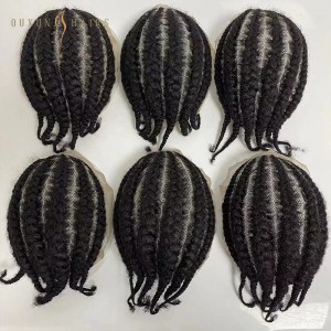 OXLM05 Toupee For Men Braided Full Lace Wig Men Toupee For Black Men Human Hair Replacement Afro Corn Braids Male Hair Prosthesis Wigs for Men-Hair Piece Manufacturers
