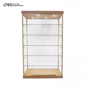Sliding glass display case na may mga kandado |OYE