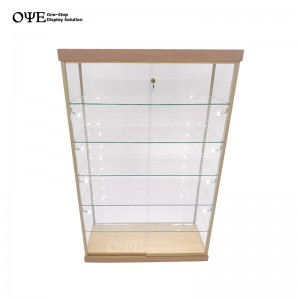 Sliding glass display case with locks | OYE