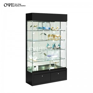 Zakázková vysoká skleněná vitrína s úložným prostorem Výrobci a dodavatelé I OYE