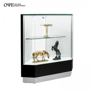 Glass displaycase corner gallery custom wholesale OYE