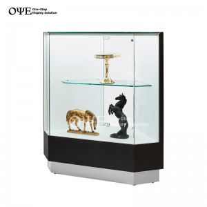 Glass displaycase corner gallery custom wholesale OYE