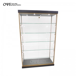 Sliding glass display case with locks | OYE