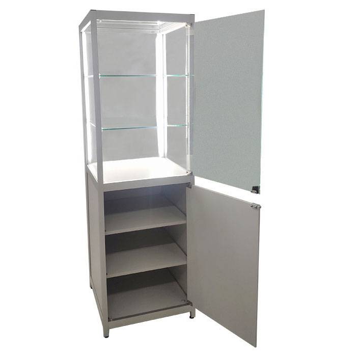 Factory For Wood Jewelry Display Case - Commercial glass display case with Two wooden shelves for the cupboard  |  OYE – OYE detail pictures