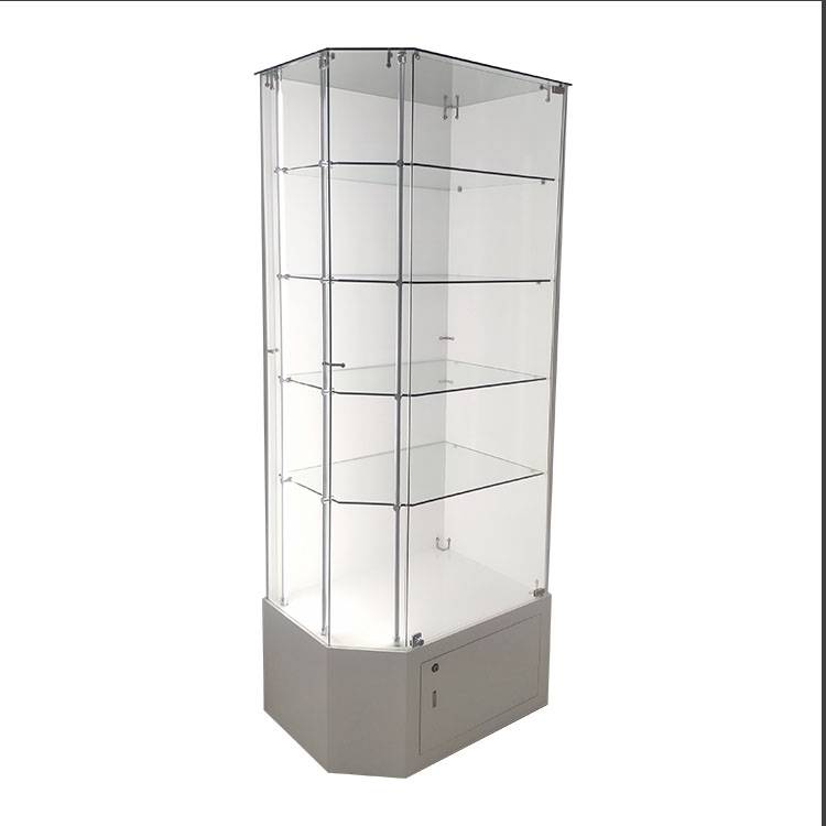 Excellent quality General Store Display Case - Display showcase for shop with Cupboard at base (400mm high), white lacquered finish |  OYE – OYE