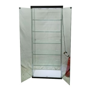 Glass display case for collectibles with 5 adjustable shelves,2 led light  |  OYE