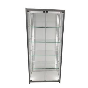 Bolti vitrin szekrények eladók led világítással, 4 állítható polccal, csuklós ajtókkal |OYE