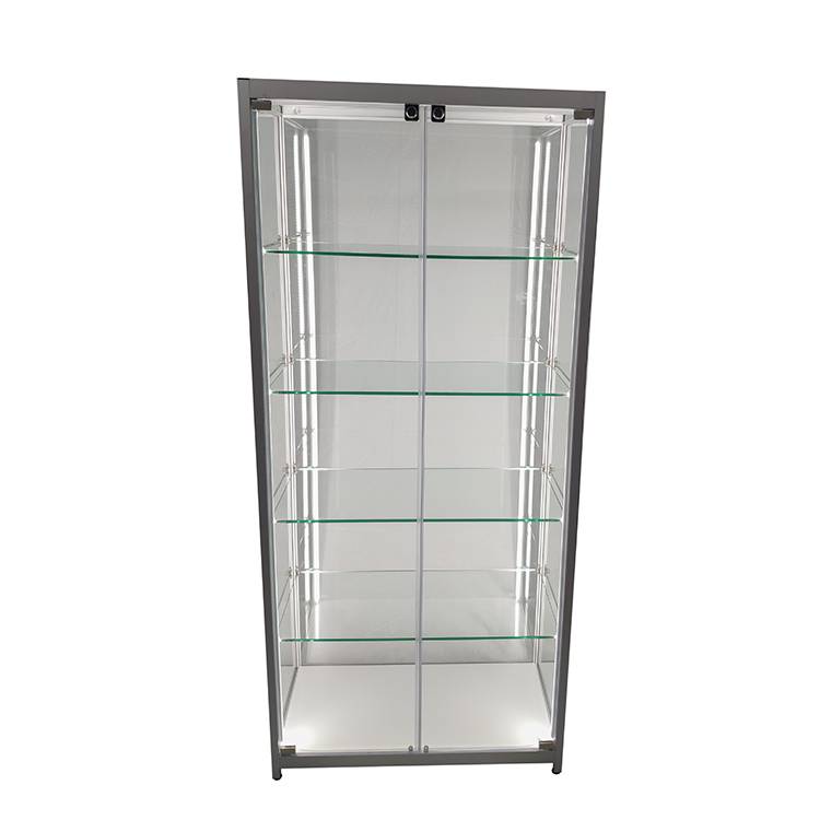 Museum exhibition display cases with led lighting,4 adjustable shelves,hinged doors    OYE