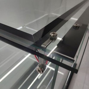 Retail Display Case Beliichtung mat 2 verstellbare Regaler, 6 LED Säit |OYE
