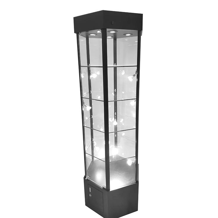 Bottom price Glass Shop Counter Display Cabinet - Store display cabinet for sale with four 7.1mm thick glass shelves  |  OYE – OYE detail pictures