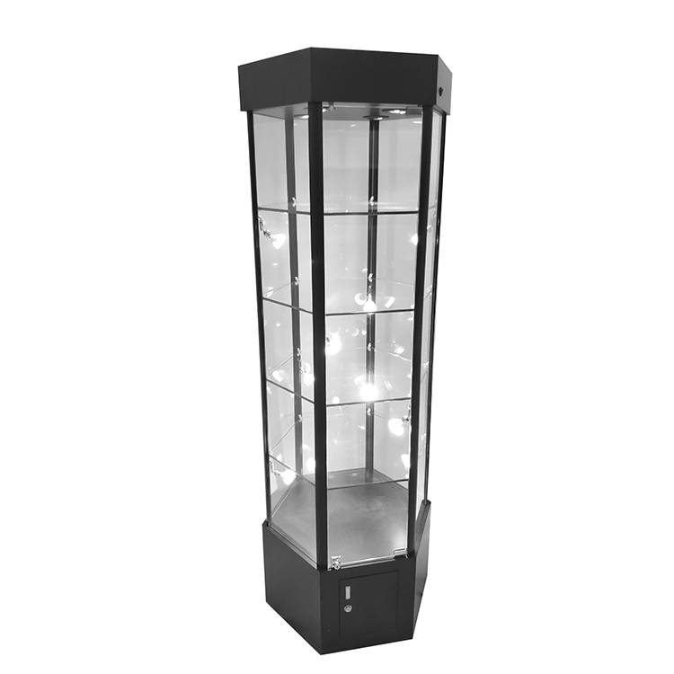 2021 wholesale price Glass Display Cabinet - Store display cabinet for sale with four 7.1mm thick glass shelves  |  OYE – OYE
