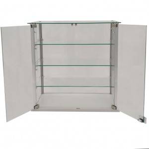 Table top glass jewelry display cases with MDF grey melamine   |  OYE