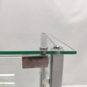 Pöytätasoiset lasikoruvitriinit MDF-harmaalla melamiinilla |OYE
