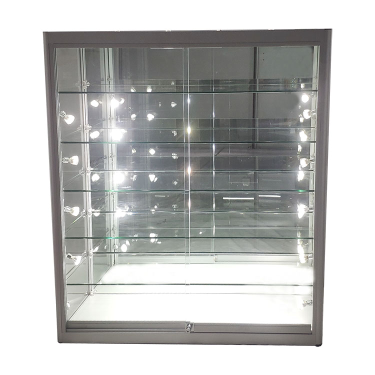 Wall display case for collectibles with 5 adjustable shelves,led light    OYE
