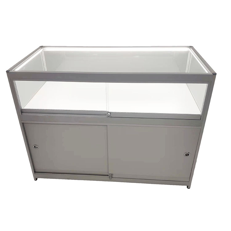 Special Price for Shop Display Cabinets For Sale - Sliver Glass Display Counter with LED strip lights-Magnetic  | OYE – OYE