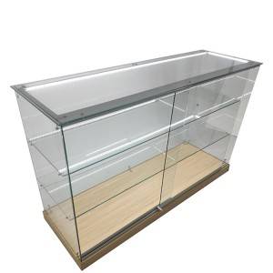 Glass Display Case Retail With 2 Adjustable Shelf,Led Strip Light | OYE
