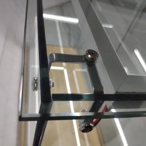 Glass Display Case Retail With 2 Adjustable Shelf,Led Strip Light | OYE
