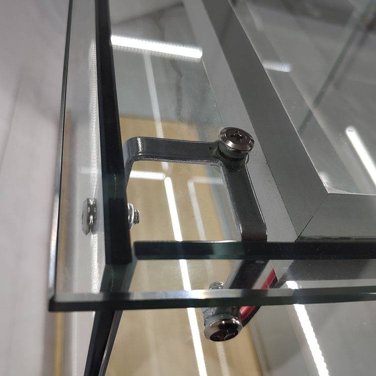 OEM manufacturer Retail Corner Display Case - Glass Display Case Retail With 2 Adjustable Shelf,Led Strip Light | OYE – OYE detail pictures