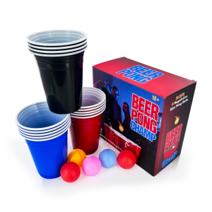 Prilagođeni pribor za višekratnu upotrebu od 16 oz crvenih 24 šalice za zabavu Beer Pong Set Igre za piće na otvorenom