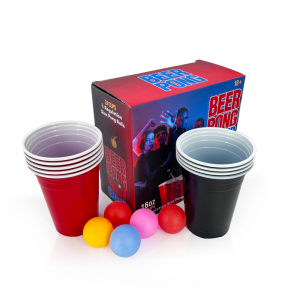 ໂລໂກ້ Custom 8 Beer Pongs Balls 24pcs 16OZ Beer Party Cups Drinking Game Set For Game Party