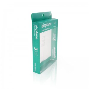 Custom printed Electronic Earphone Plastic Folding Box Packaging with Hanger