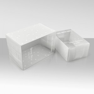 Egendefinert størrelse sammenleggbar gjennomsiktig plast PVC sminke svamp emballasje Sammenleggbar klar plastboks