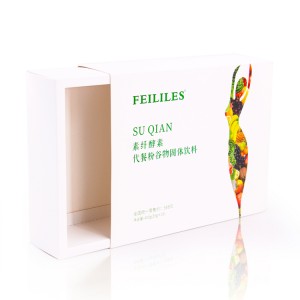 ຜູ້ຜະລິດຂາຍສົ່ງ Custom Logo Drawer Folding Dessert Divider Packaging Paper Sliding Food Box