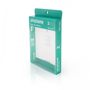 Plastična preklopna kutija za pakiranje elektroničkih slušalica s vješalicom i ispisom po narudžbi