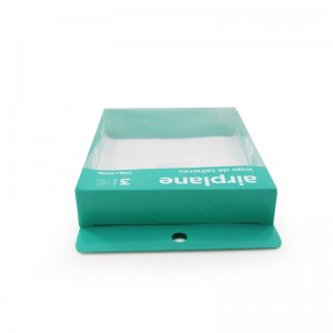 Caixa d'embalatge plegable de plàstic per a auriculars electrònics personalitzada amb penjador