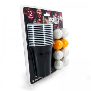 Комплект Beer Pong 24 PCS Американска нова игра за пиене 12 чаши и 12 оранжеви топки
