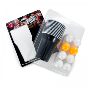Beer Pong Set 24 PCS American Novelty Drinking Game 12 Cups an 12 Orange Bäll