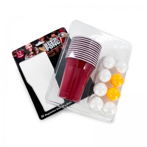 Beer Pong Set 24 PCS American Novelty Drinking Game 12 Cups an 12 Orange Bäll