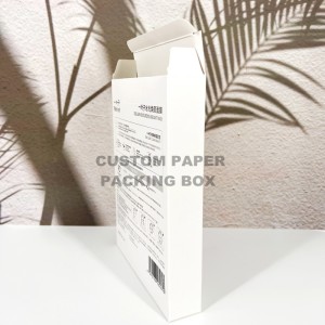 Egendefinert logo hvit papputskrift Kosmetisk foldekartonger Hudpleiepapirboks Kosmetisk emballasjeboks