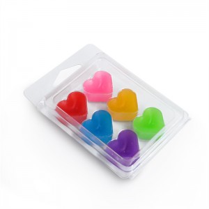 Wax Melt Clamshells Plastic Clear Blister Heart Wax Melt Clamshell Pembungkusan Untuk Lilin Meleleh Acuan Lilin