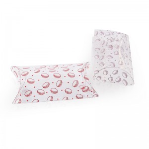 Kloer Plastik Pillow Favor Box Candy Treat Cadeau Këscht fir Hochzäit Party Packing Box
