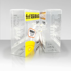 Clear Pvc Plastic Folding Packaging Box for Food Milk Tea packaging solution