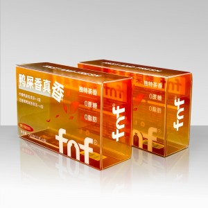 Prozorna pvc plastična zložljiva embalažna škatla za rešitev za pakiranje čajnih vrečk hrane