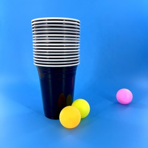 Olcsó, kiváló minőségű, különböző színekben egyedi sör-pong játék fesztivál műanyag poharak 16 oz műanyag party piros poharak