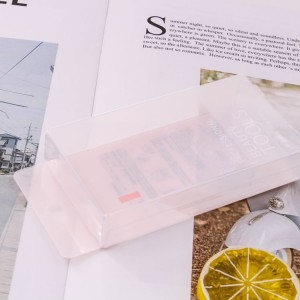 Pasgemaakte deursigtige plastiek-grimering-puff-grimering-gereedskap skoonheidssponsmenger-verpakkingsvouboks met hanger