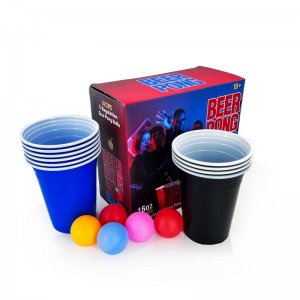 Individualizuoto prekės ženklo alaus teniso kamuoliukai 12 vnt plastikiniai raudonai mėlyni 16 uncijų plastikiniai puodeliai pasirinktiniai alaus teniso rinkiniai