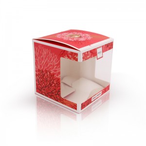 Квадратна картонска прозорска кутија више величина паковање поклон папирне кутије са пвц прозором за колаче од слаткиша