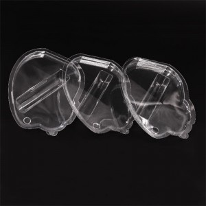 Emballage en plastique fait sur commande de boîtes à clapet en plastique double face de boursouflure de clapet en plastique pour les produits électroniques avec des cintres