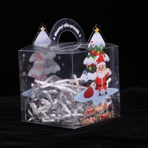 Venda quente de caixas de bolo de doces de plástico transparente PET transparente para presente de Natal