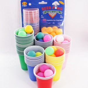 Висококвалитетни пластични чаши и топки за пиво Red Cup Beer Pong Game 12pack Beer Pong сет кутии за преклоп