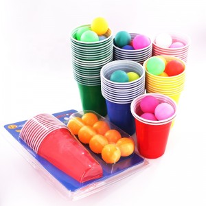 High Quality Beer Plastic Cups And Balls Red Cup Beer Pong Game 12pack Beer Pong clamshell box Set