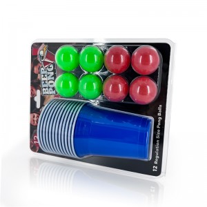Comerț cu ridicata de unică folosință cu logo personalizat din plastic 16 oz ceașcă pentru petrecere joc de băut pachet de 12 bile set de căni set de bere pong