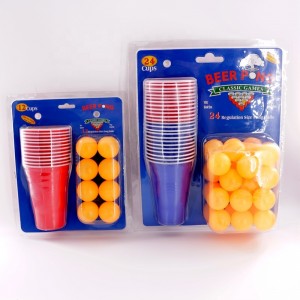 Нова гореща разпродажба Най-евтиният комплект за игра за пиене на настолен бирен понг, 16 унции бирен понг