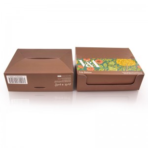 Keskkonnasõbralik isikupärastatud küpsetusküpsise küpsise kohandatud logoga pakkepaberist koogikarp pagariäri jaoks